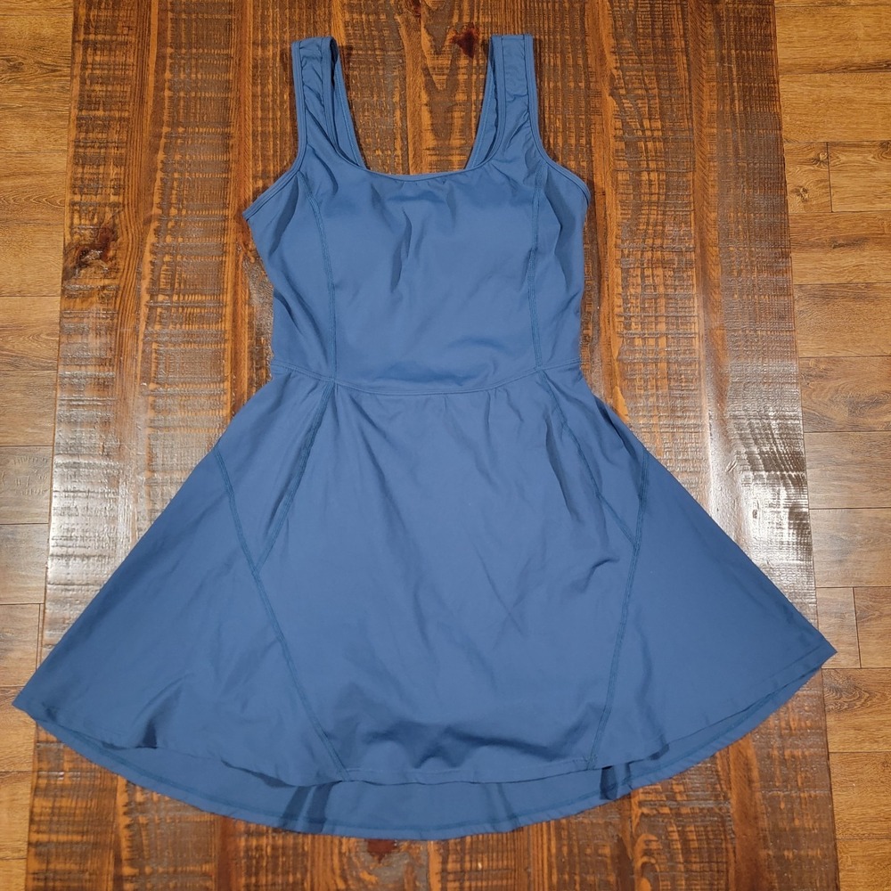 NWT Halara SoftlyZero Airy Easy Peezy Active Dress M Blue Built-In Shorts Pocket